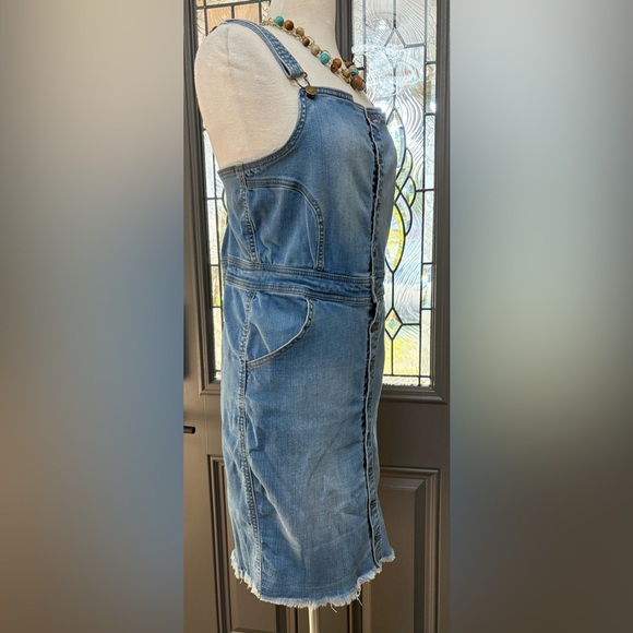 Wax Jean Denim Stretch Button-Up Overall Dress Size 3X - Picture 6 of 10